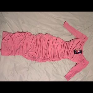 Pin Up Girl Clothing Pink Monica Wiggle Dress, XS